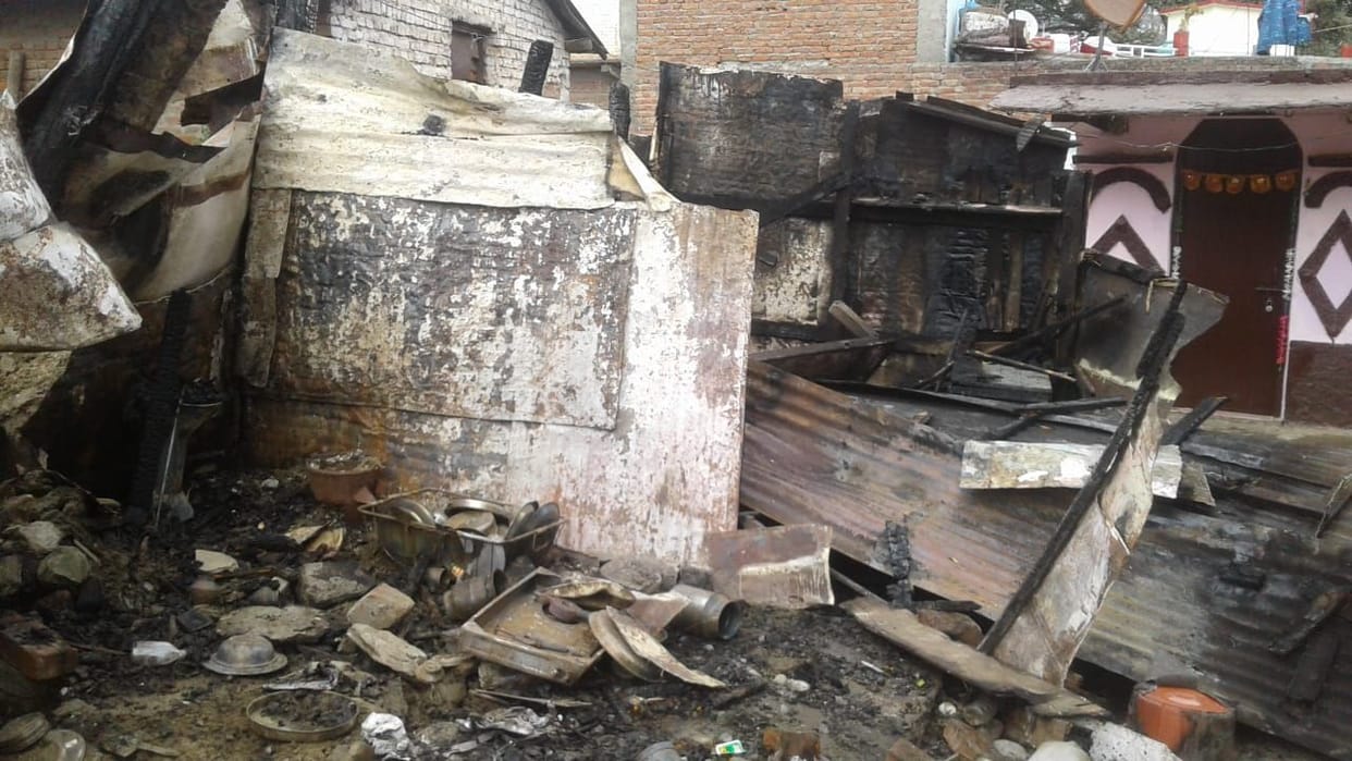 tin shed ash due to fire
