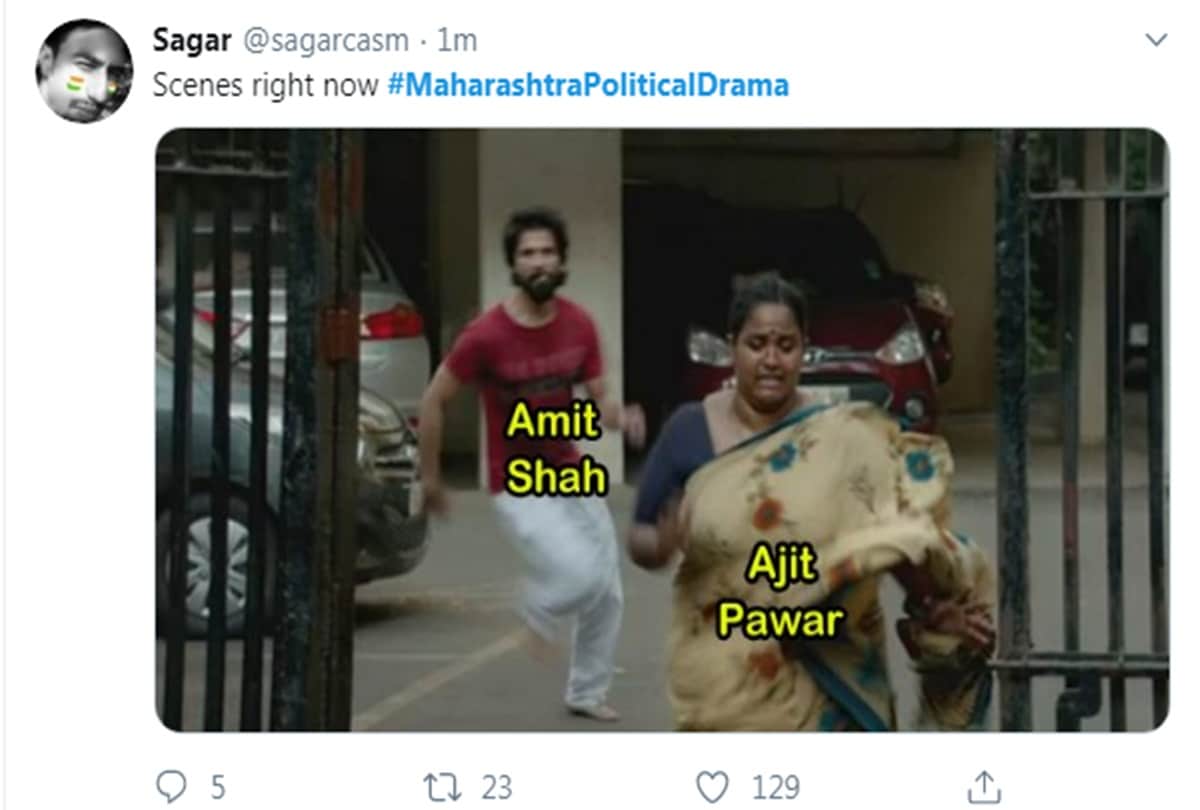 Resign Fadnavis Sharad Pawar to Amit shah Memes Viral on Maharashtra Political Drama
