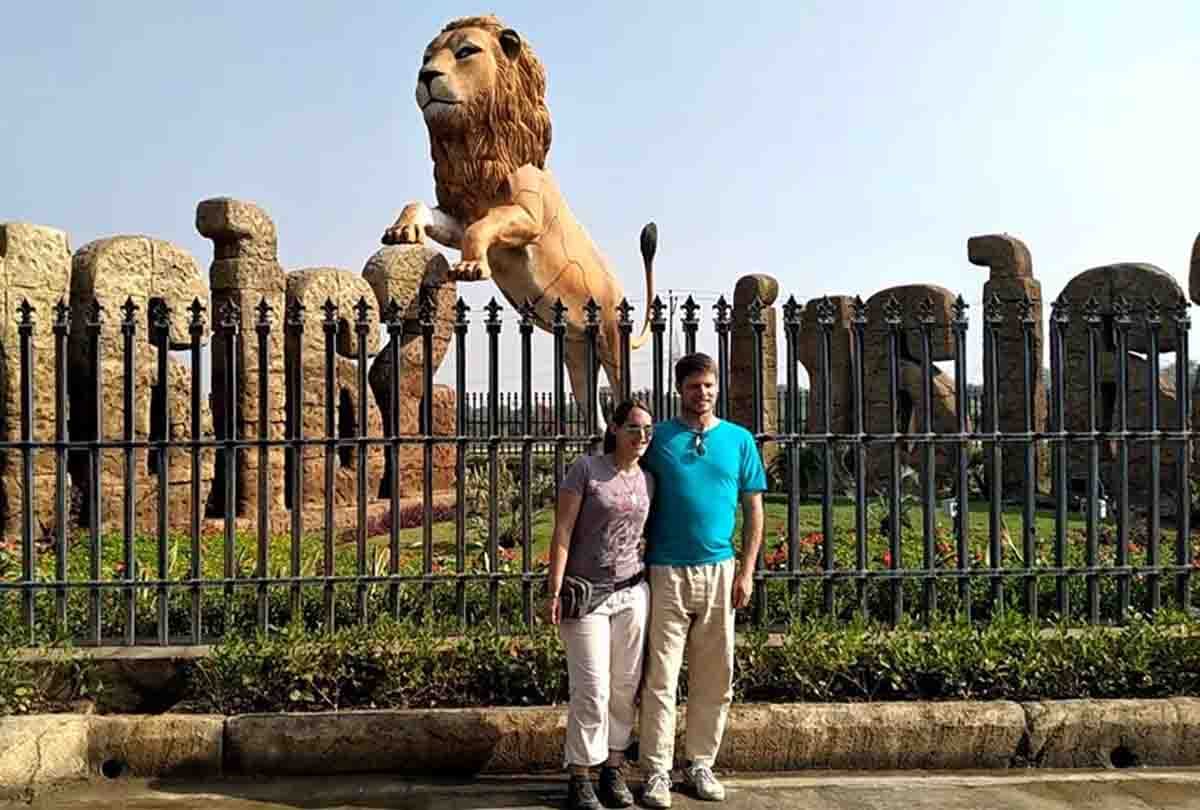 German couple arrived to see Etawah Safari