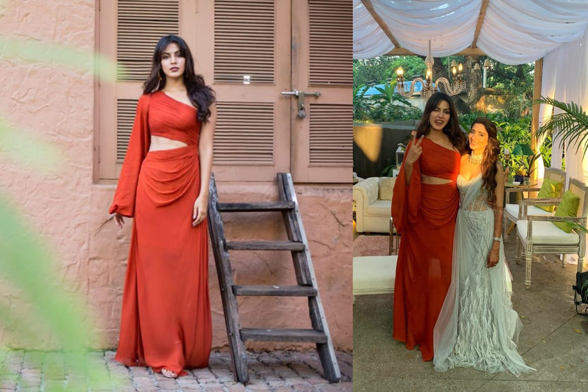 sushant singh rajput rumoured girlfriend rhea chakraborty sassy look in one shoulder red dress