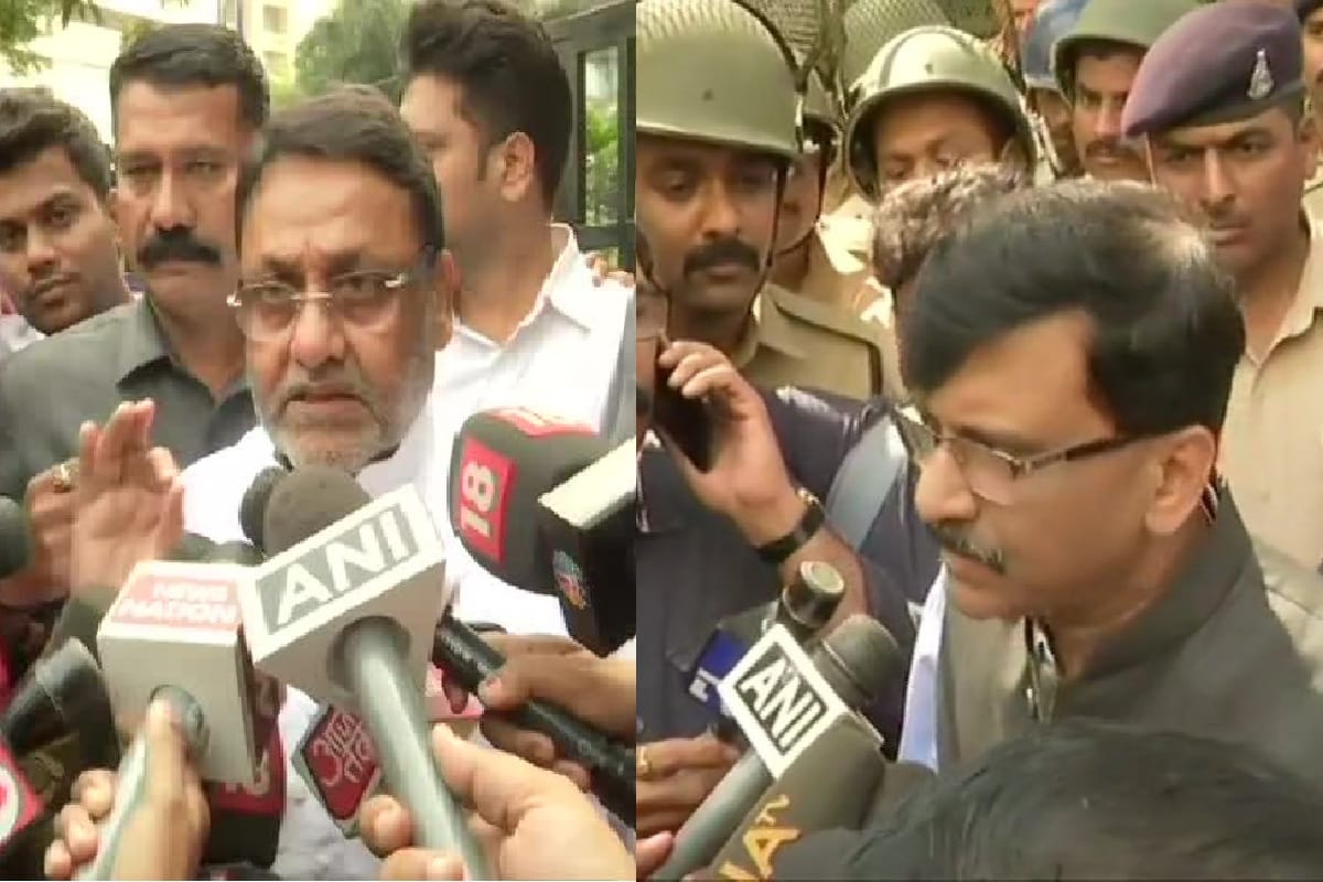 maharashtra crisis: NCP leader Nawab Malik and Sanjay Raut patiently handled the media
