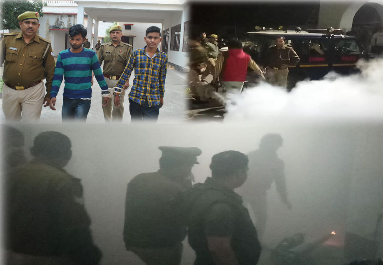 Gangster accused escaped from lockup in etawah