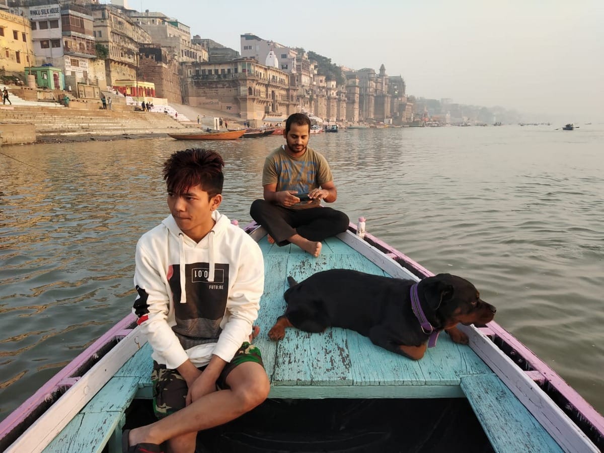 Lucy restaurent famous for a dog in pandey ghat in varanasi