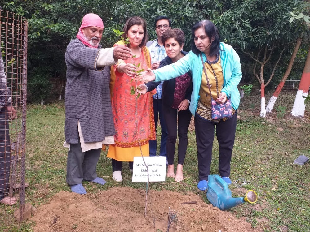 tree plantation through delhi former deputy governor madan mohan kishan wali ashes