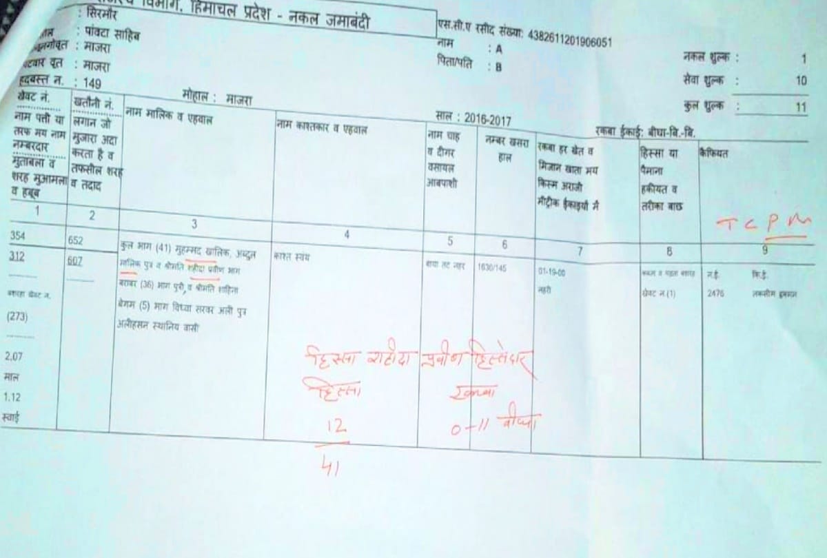Revenue department makes daughter father's wife in record at nahan himachal