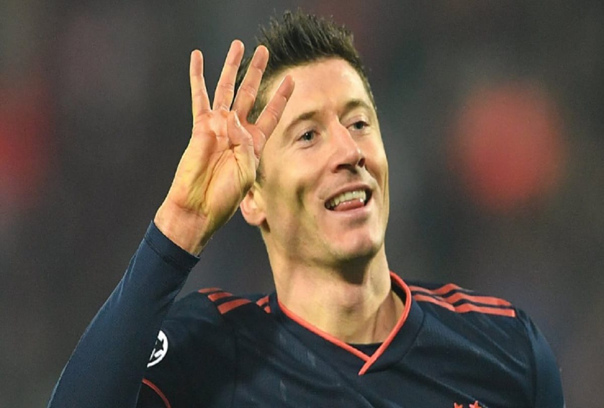 Bayern Munich striker Robert Lewandowski scored fastest four goals in champions league history