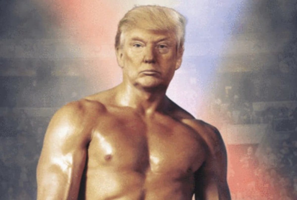 Donald Trump face on Rocky Balboa picture, people enjoyed on Twitter