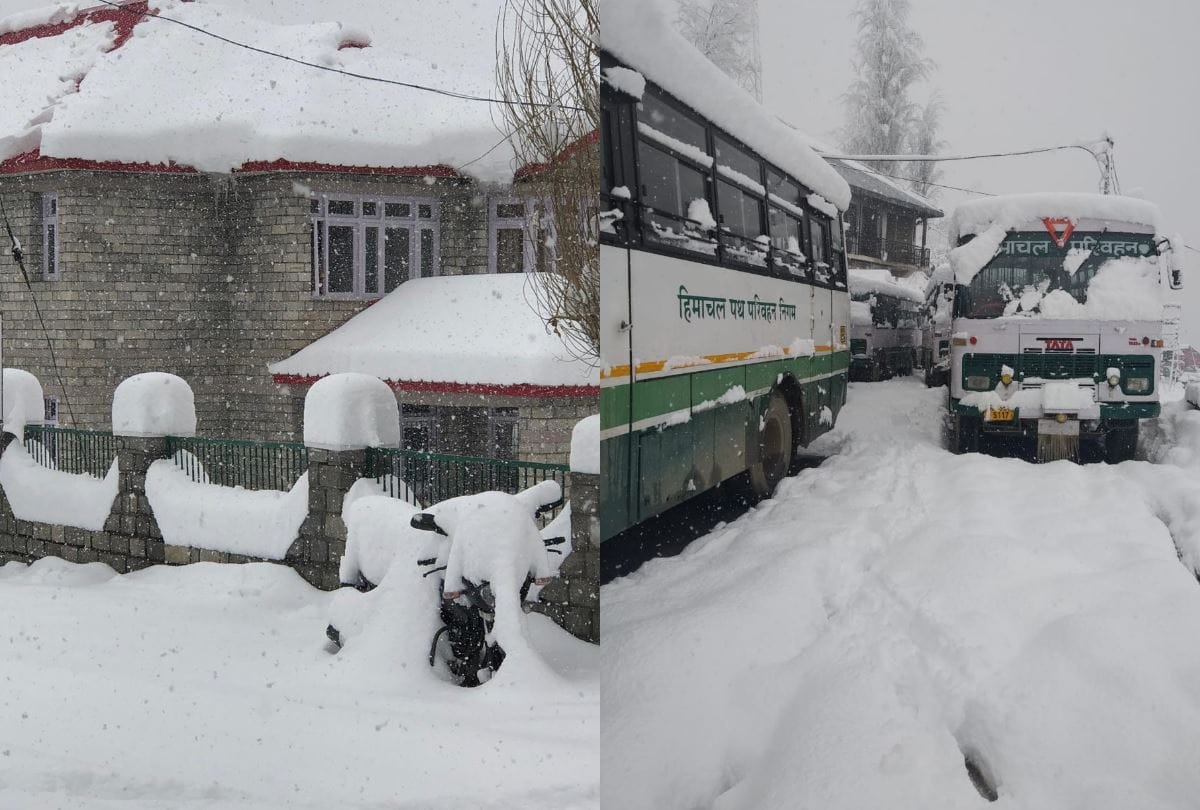 Fresh snowfall in Pangi Chamba Solang valley Sissu in Lahaul Spiti and Rohtang Pass in Himachal