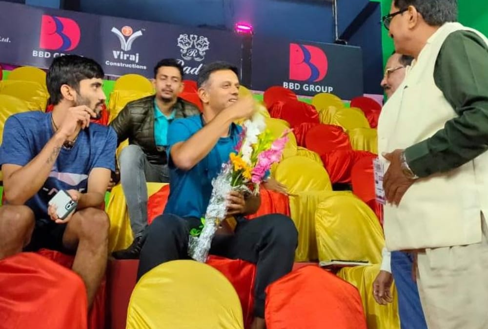 Rahul Dravid watches Syed Modi Badminton tournament.