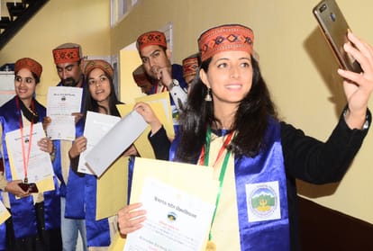 meritorious students swell with happiness by getting medals and degrees at HPU convocation