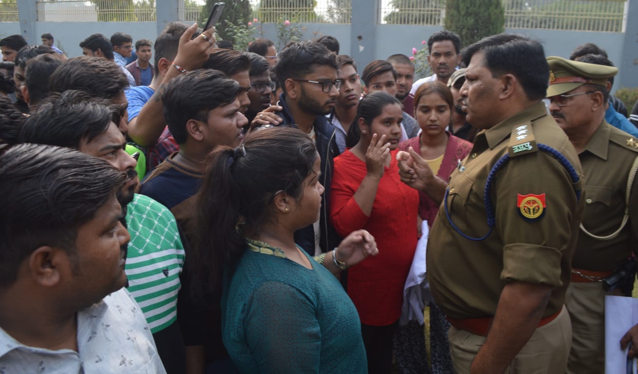 student protest for bad result.