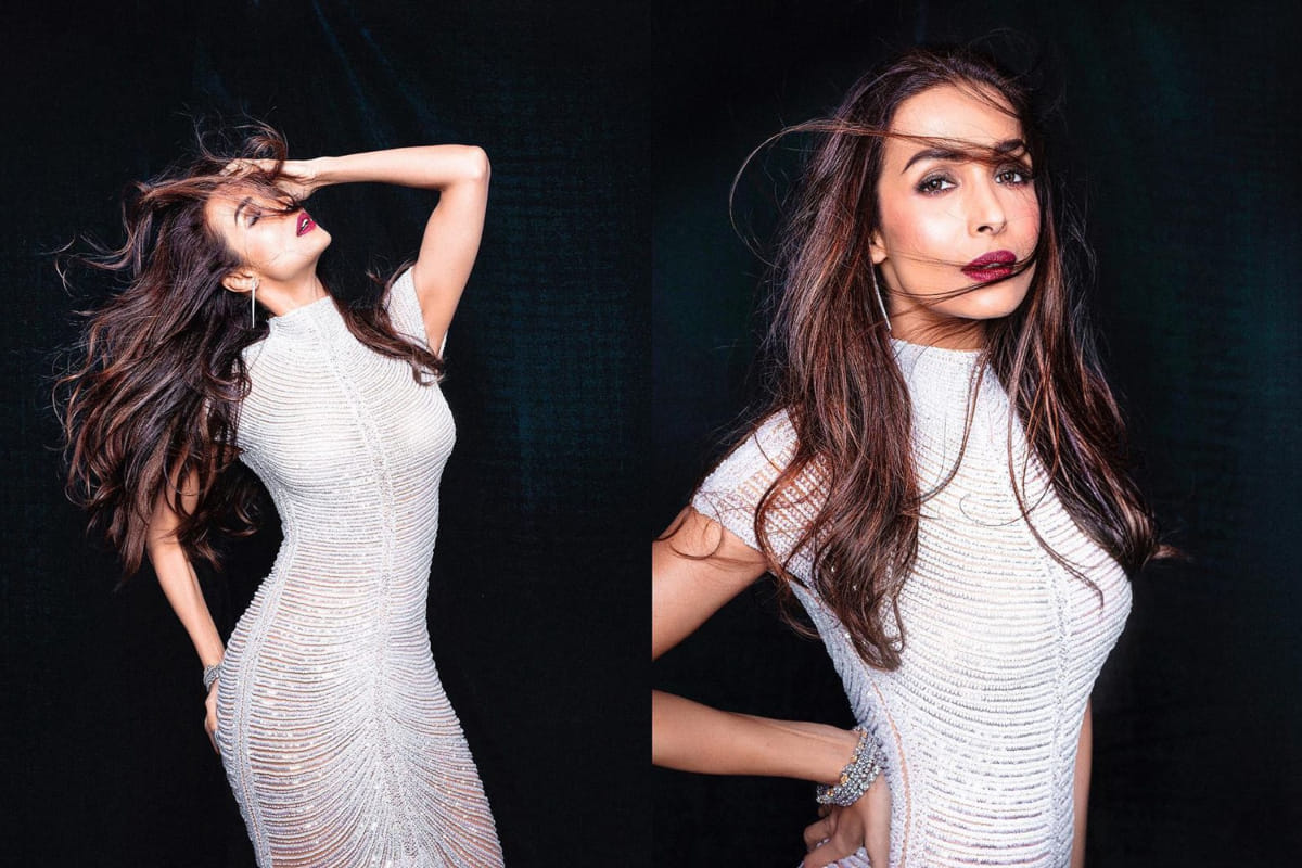 Malaika arora looks gorgeous in yousef aljasmi shimmer gown