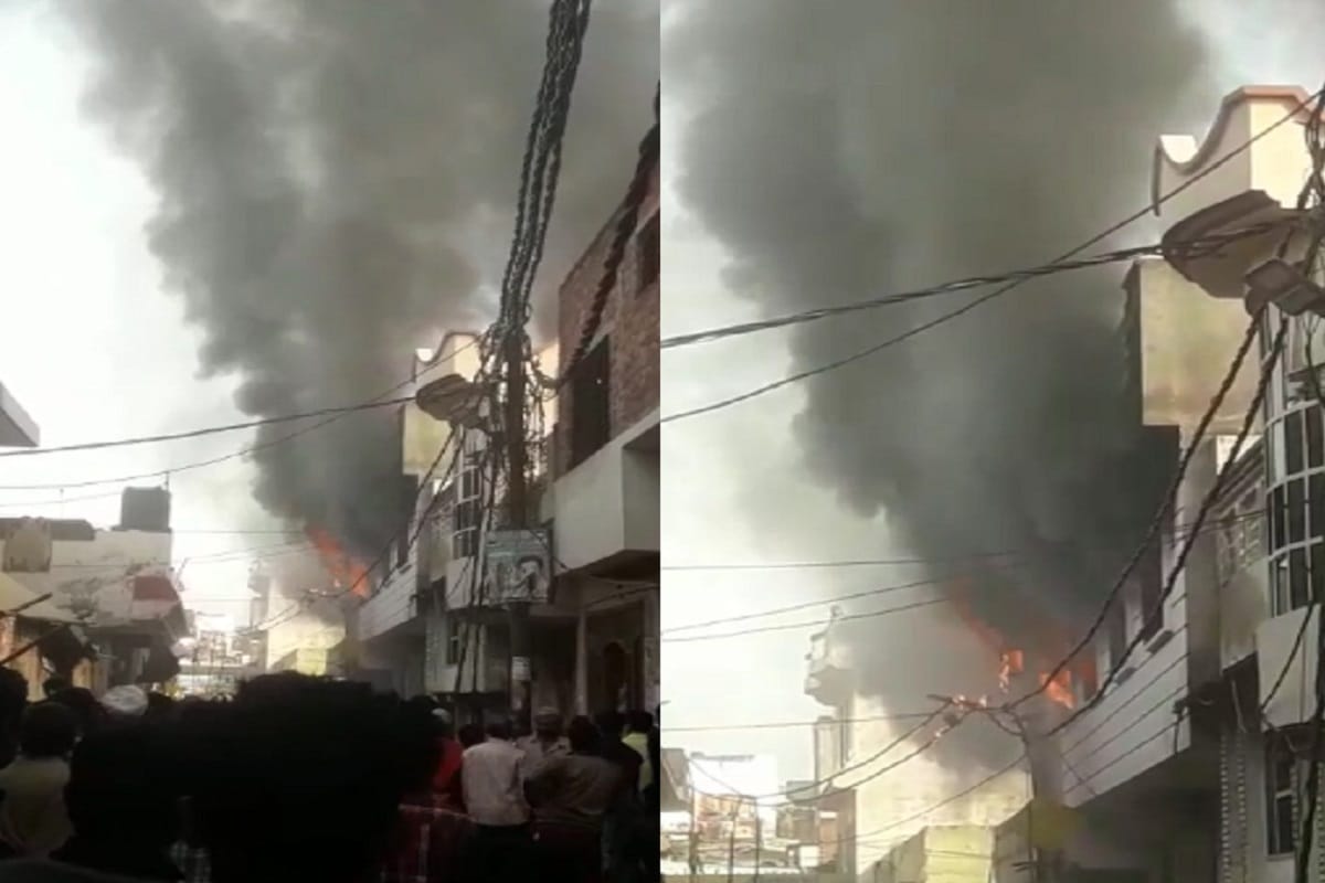 Fierce fire a factory in lisadigate area of Meerut city