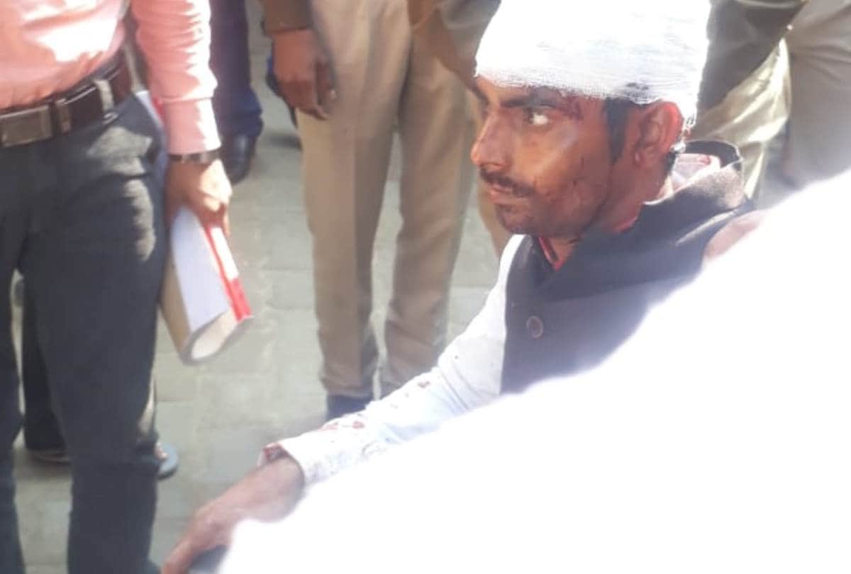 Accident in saving bike rider, bus full of riders overturns, passengers injured.