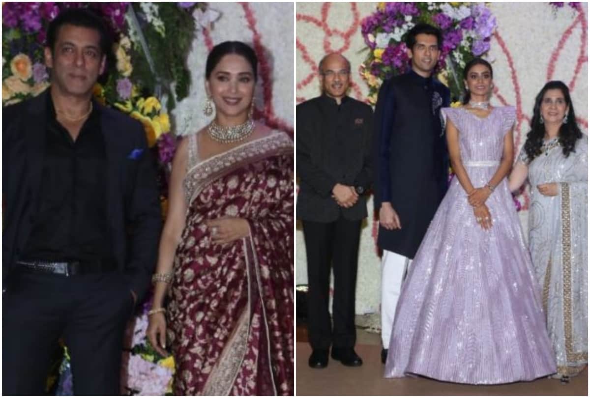 sooraj barjatya son wedding reception salman madhuri rekha attend