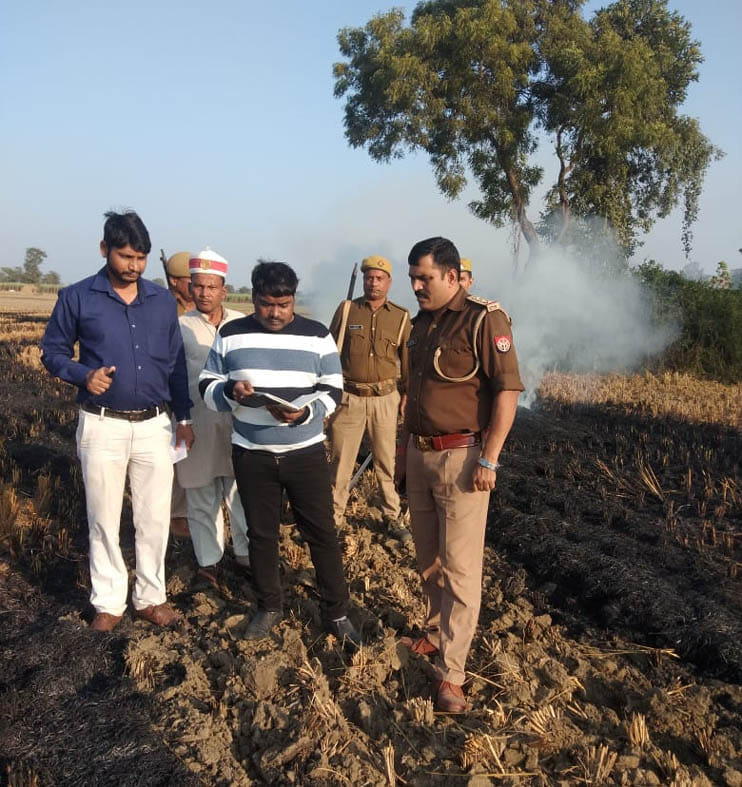 imposed fine and booked in burnt parali