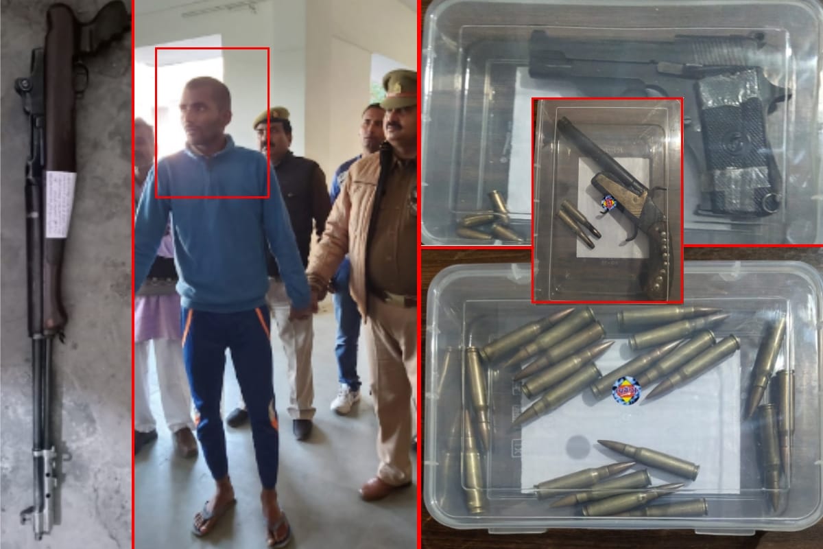 four arrested with weapons for stealing licensed arms in deoband saharanpur