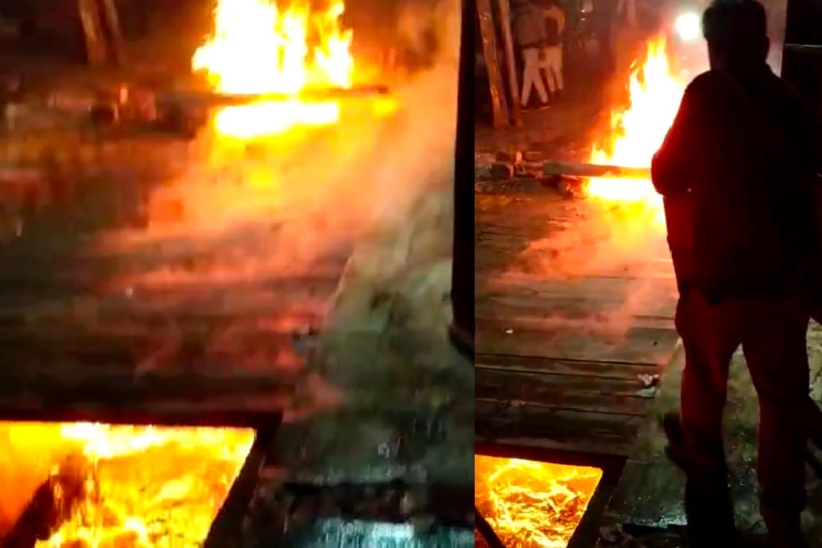fierce fire in a drain in Meerut, fire brigade control after an hours