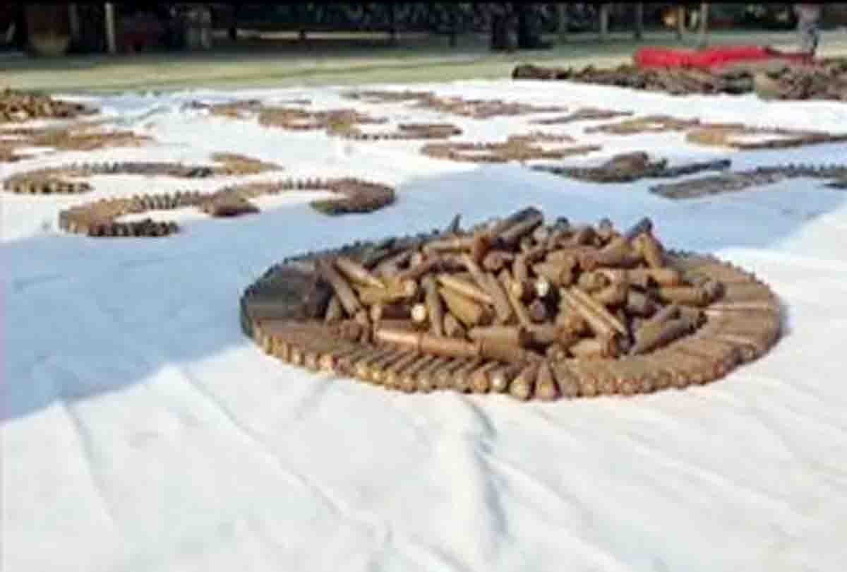 Huge cache of arms ammunition and Infiltration route map recovered from Sopore Jammu Kashmir