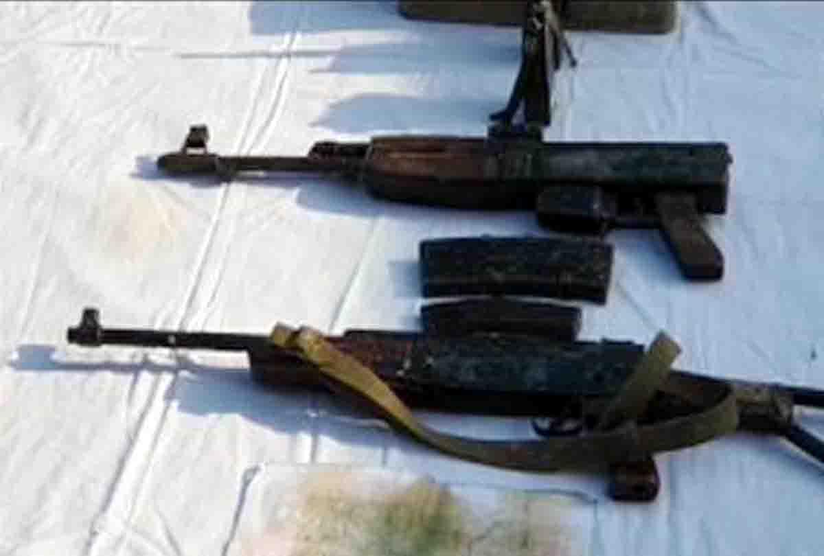 Huge cache of arms ammunition and Infiltration route map recovered from Sopore Jammu Kashmir