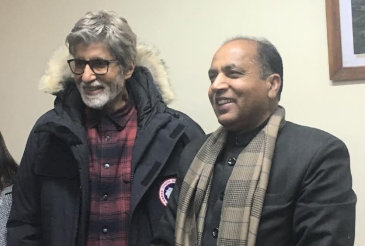 bollywood actor amitabh bachchan and CM Jairam Thakur discussion on Film City in Manali in Himachal