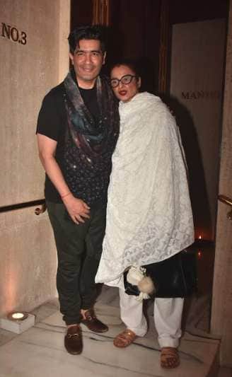 rekha visit manish malhotra house in without make up