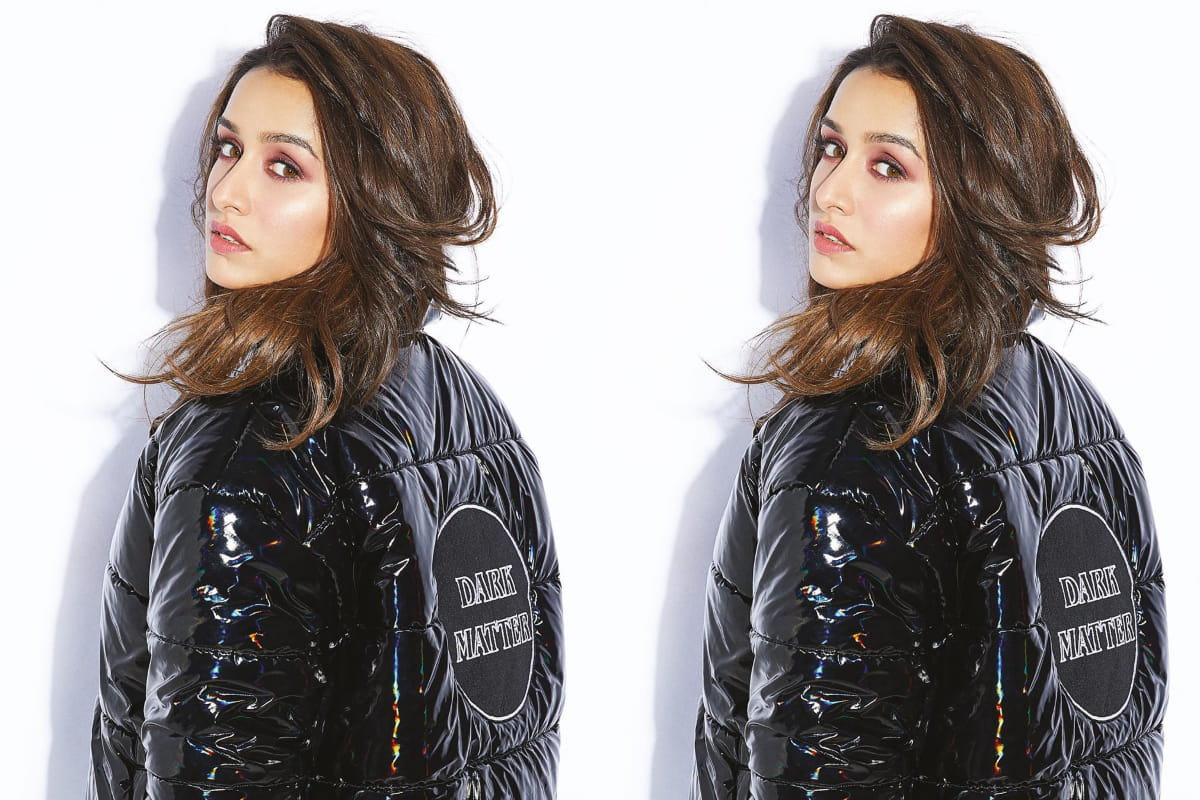 shraddha kapoor looks glamorous in black bomber jacket cosmopolitan photoshoot