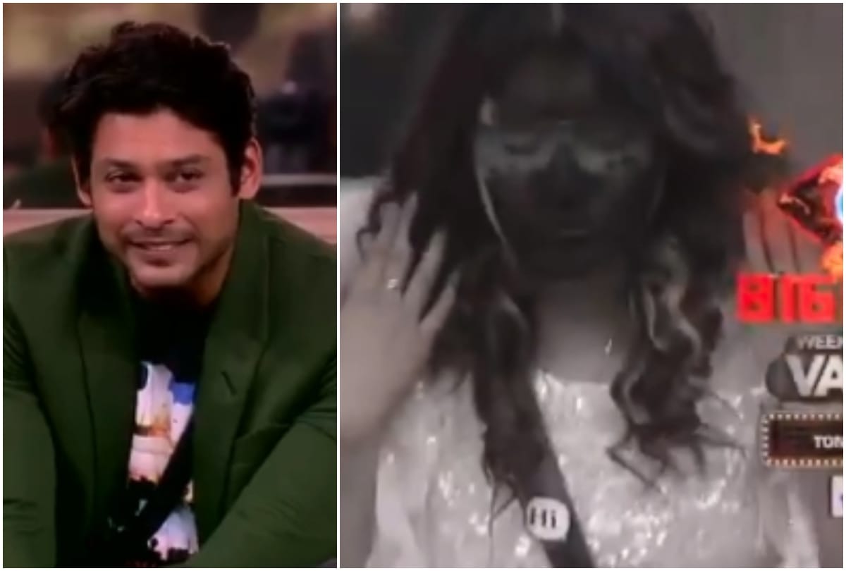 Bigg Boss 13 Siddharth Shukla Asim Riaz will apply black color on Shehnaz Kaur Gill face