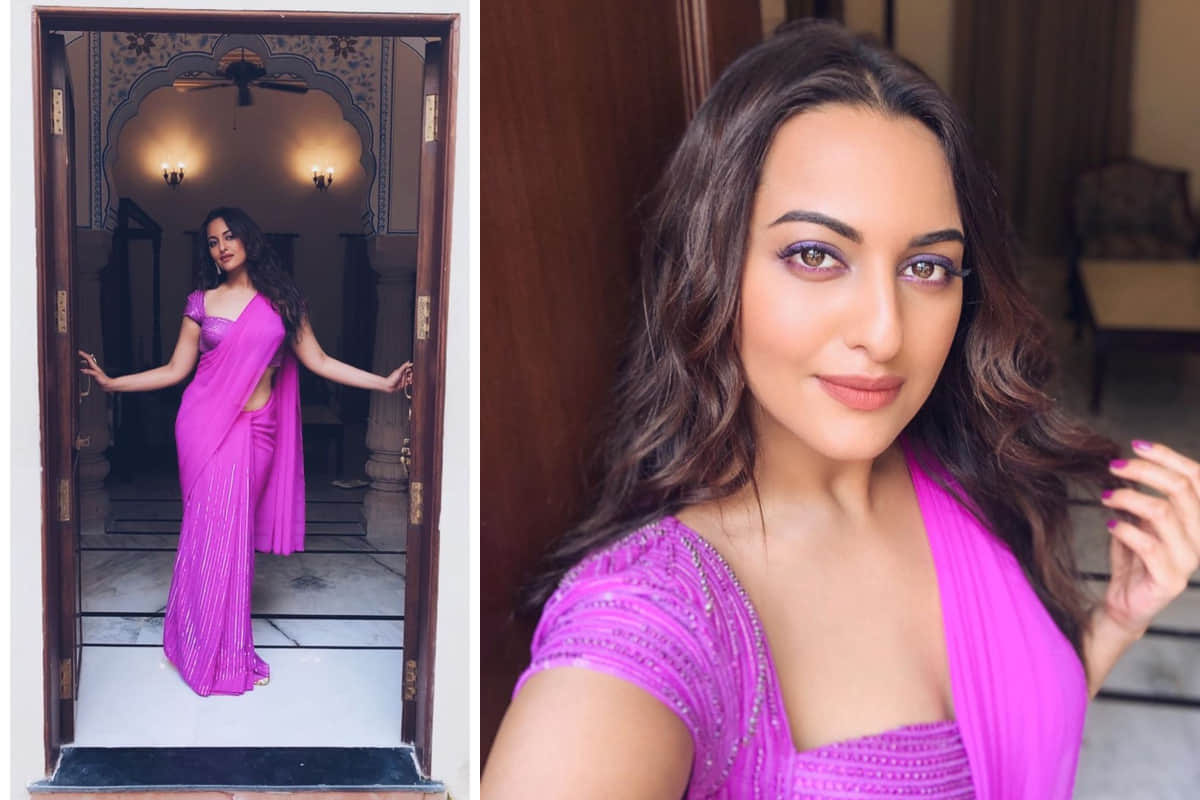 sonakshi rocks traditional look beautifully in saree during dabangg 3 promotion