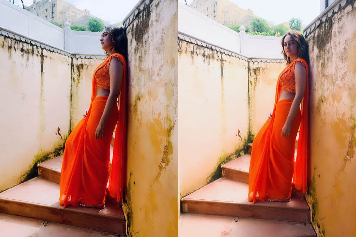 sonakshi rocks traditional look beautifully in saree during dabangg 3 promotion