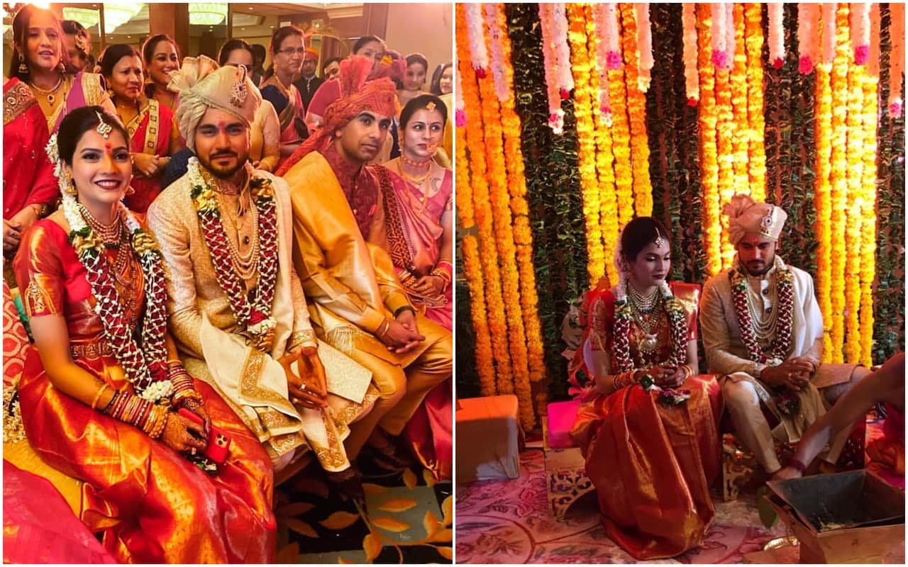 Actress ashrita shetty and cricketer Manish pandey Mehndi to marriage pics