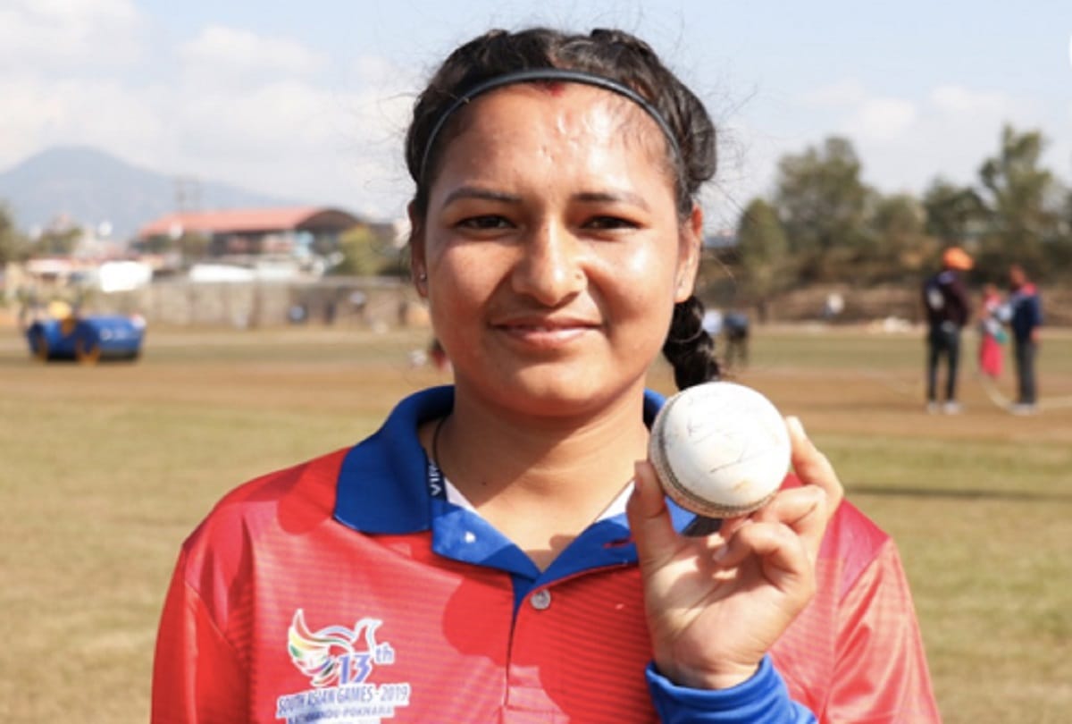 Nepal Anjali chand takes hattrick in t20 match registers best bowling figure with 6 wkts for 0 runs