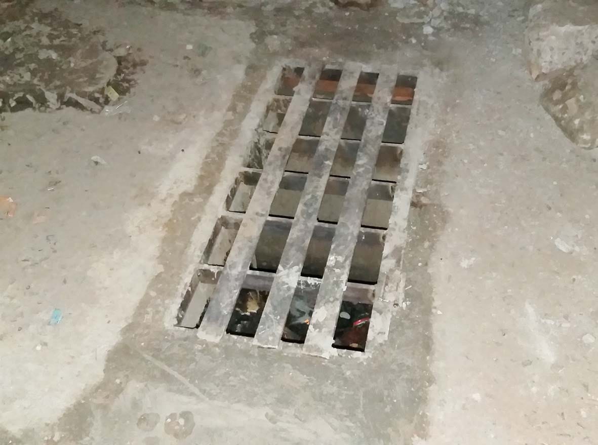 Broken culvert's chamber is covered