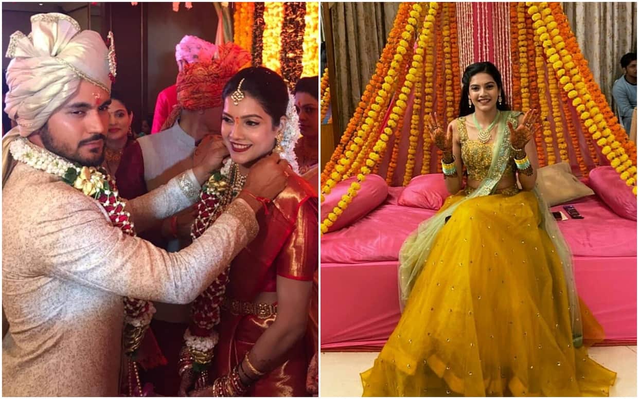 Actress ashrita shetty and cricketer Manish pandey Mehndi to marriage pics