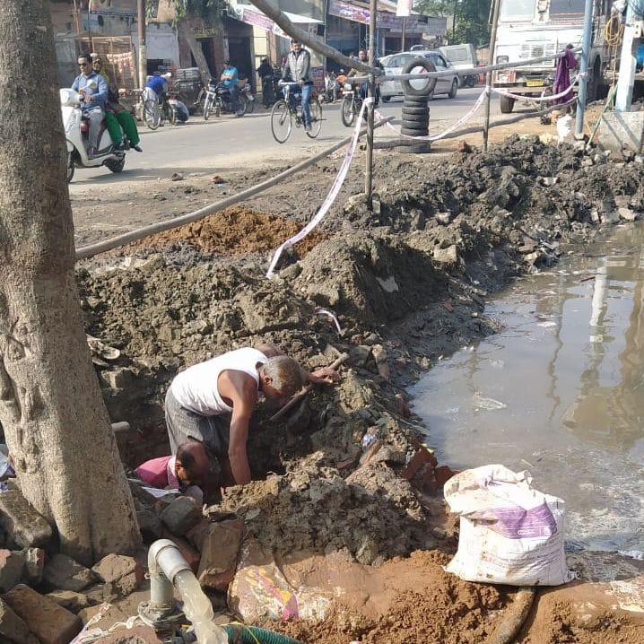 the water pipelin brust, the water not found