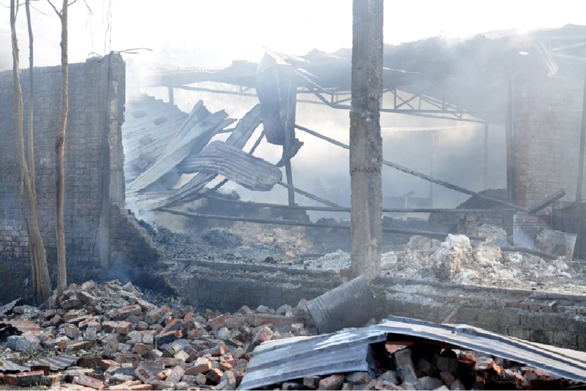Fierce fire in a factory at Saharanpur district after Meerut city