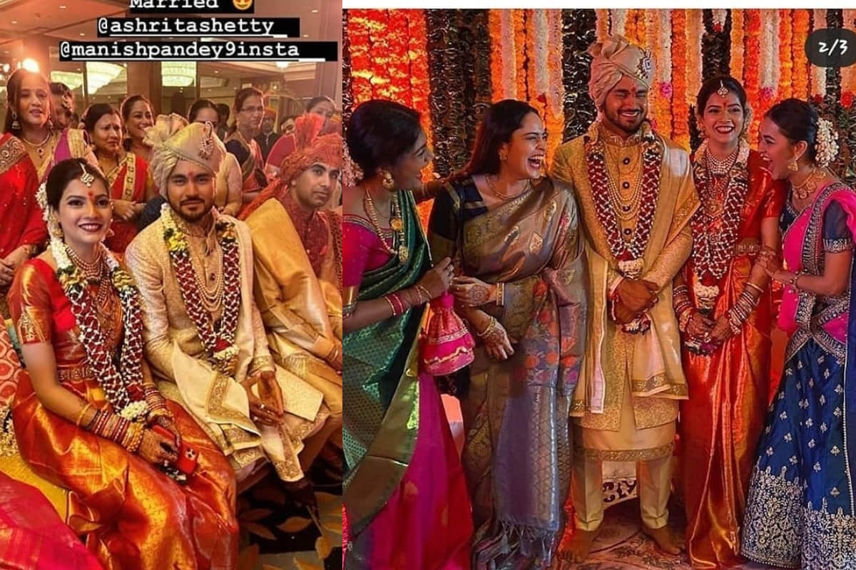 cricketer manish pandey actress ashrita shetty wedding look