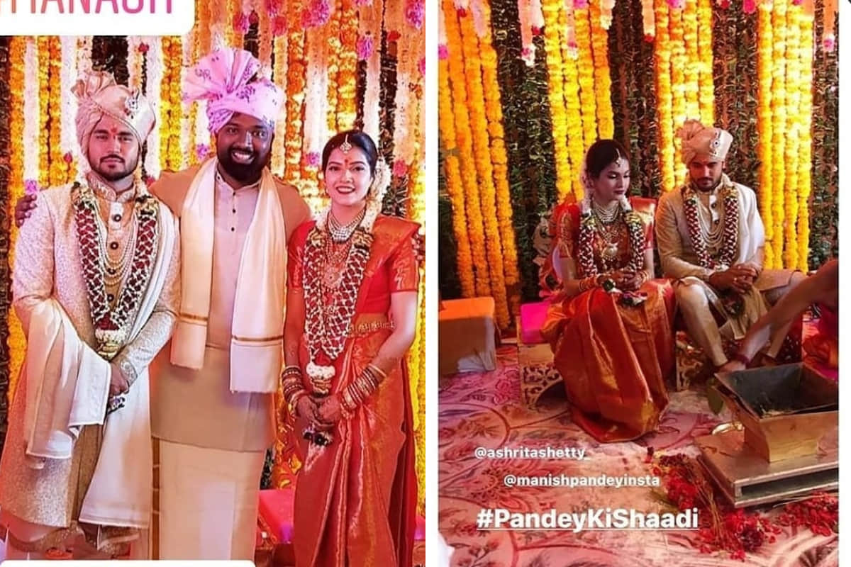 cricketer manish pandey actress ashrita shetty wedding look