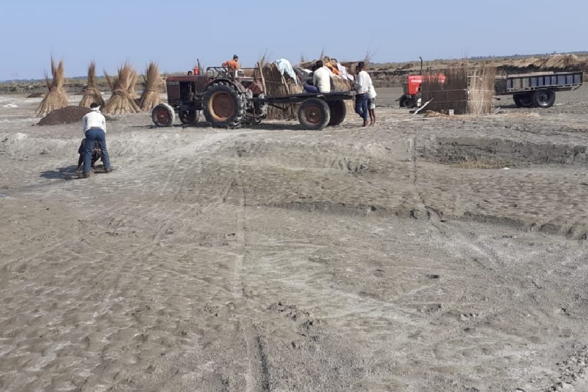 fertilizer of dead animals remain polluting the Ganga River in hastinapur meerut