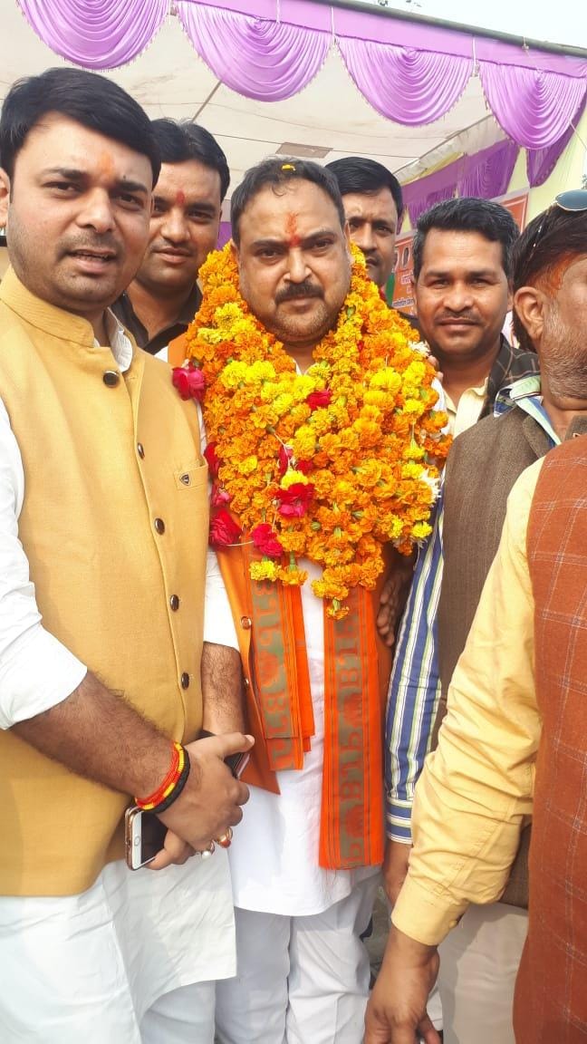 Newly elected BJP district president received a grand welcome