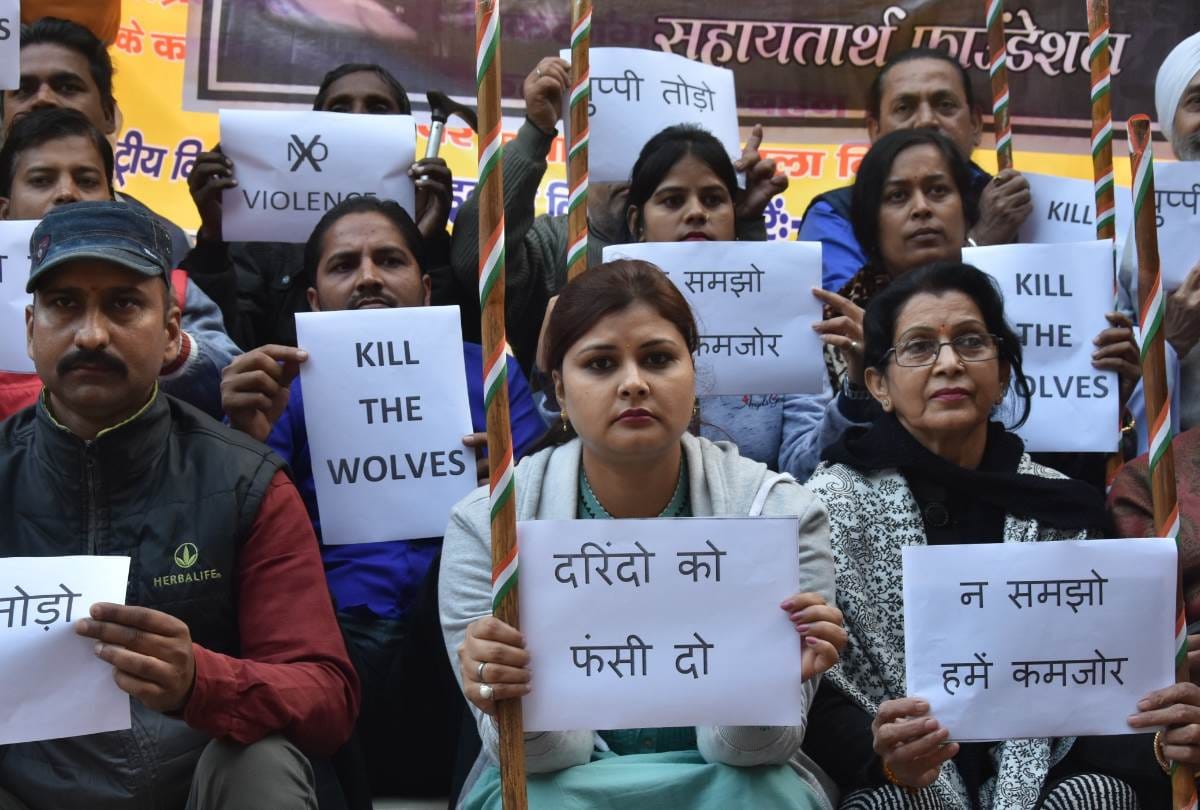 Social organizations protested against gang rape and murder of the doctor in Hyderabad.