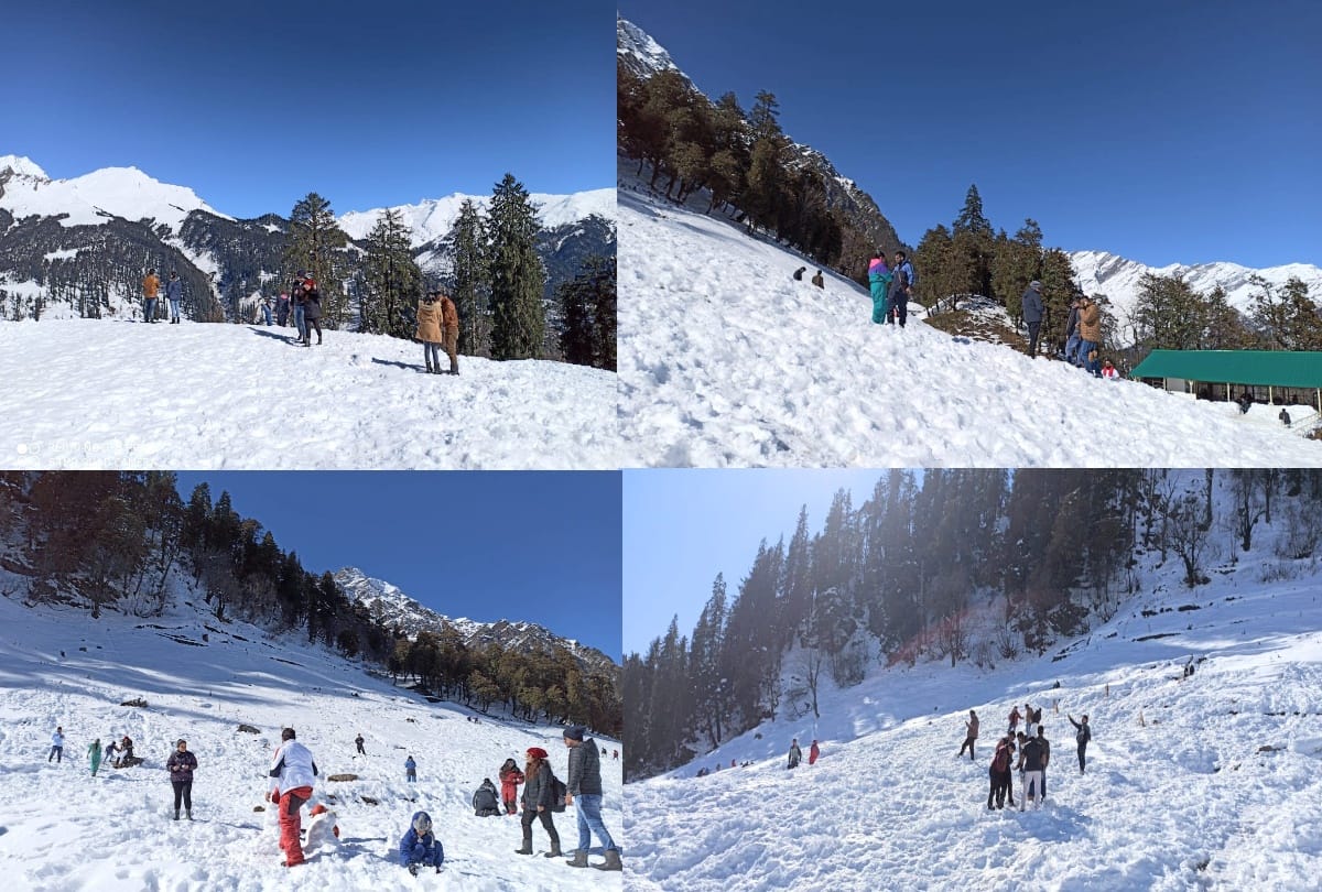 Tourist Influx in snow-logged valleys of manali himachal , see spectacular pictures