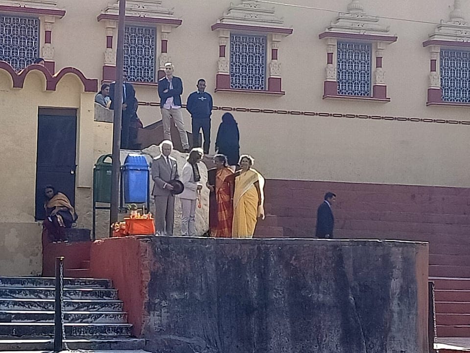 Girl open swachh ganga reality in front of sweden royal Couple in rishikesh