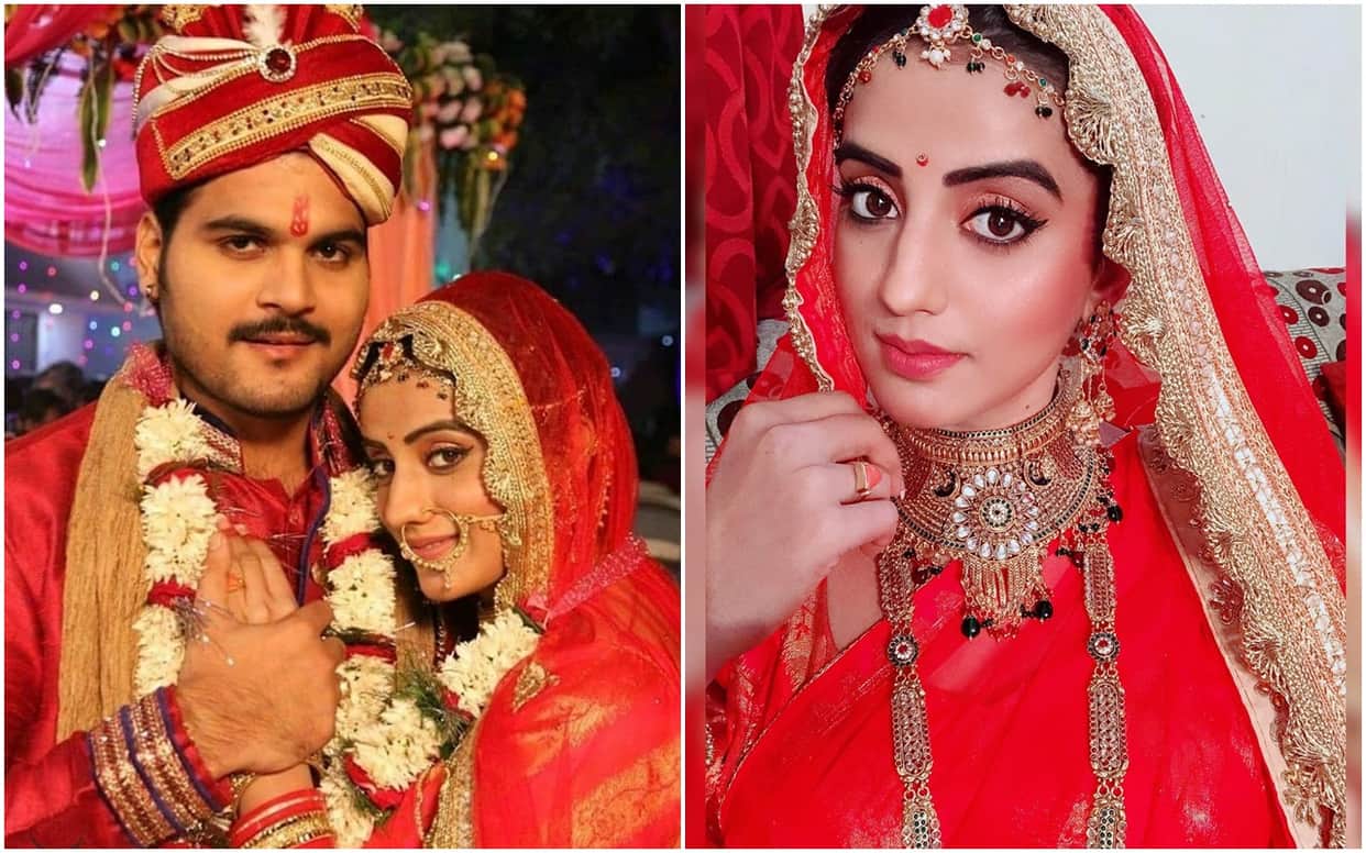 Akshara Singh Bhojpuri Actress Gets Married? bridal look images Goes Viral