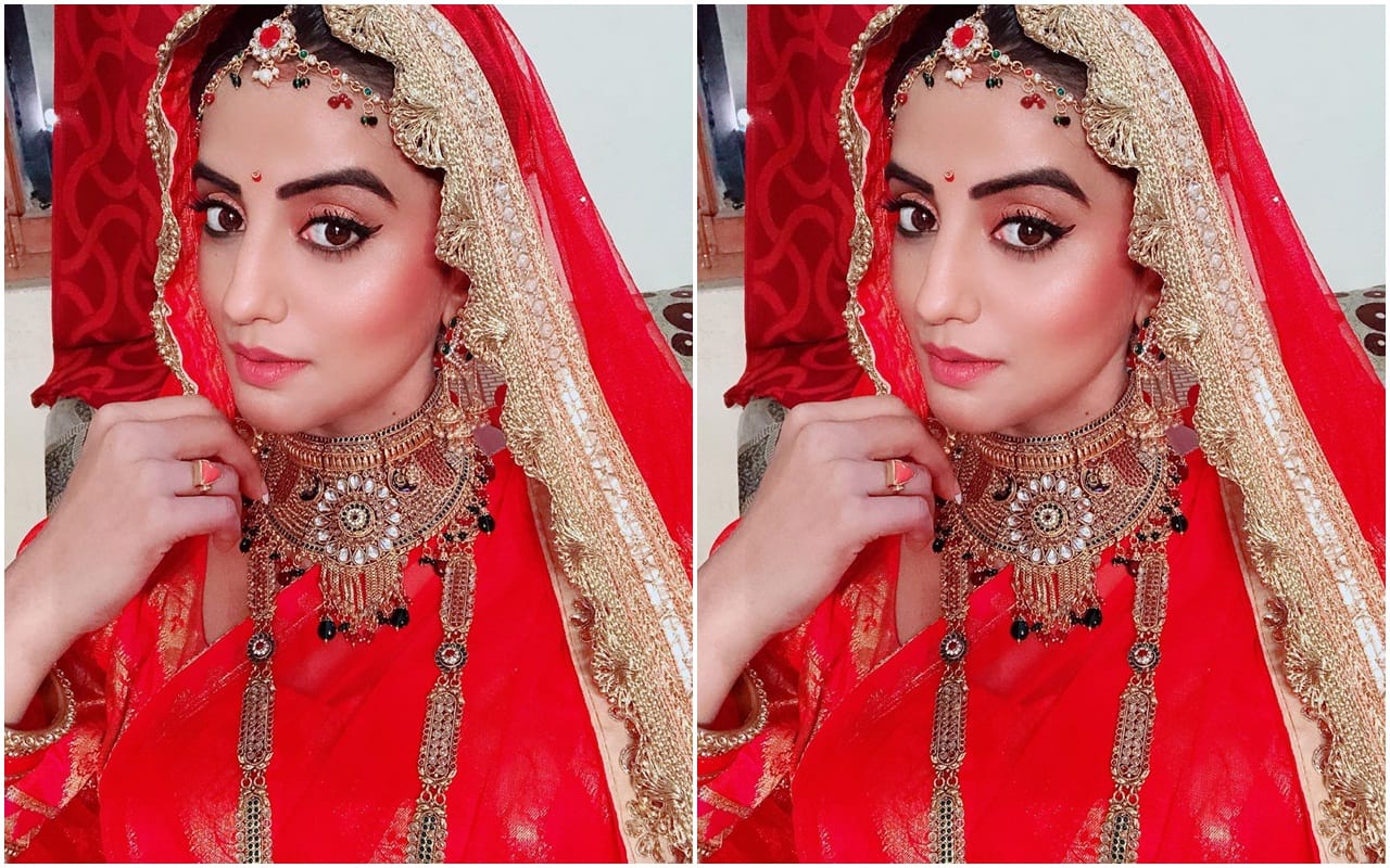 Akshara Singh Bhojpuri Actress Gets Married? bridal look images Goes Viral