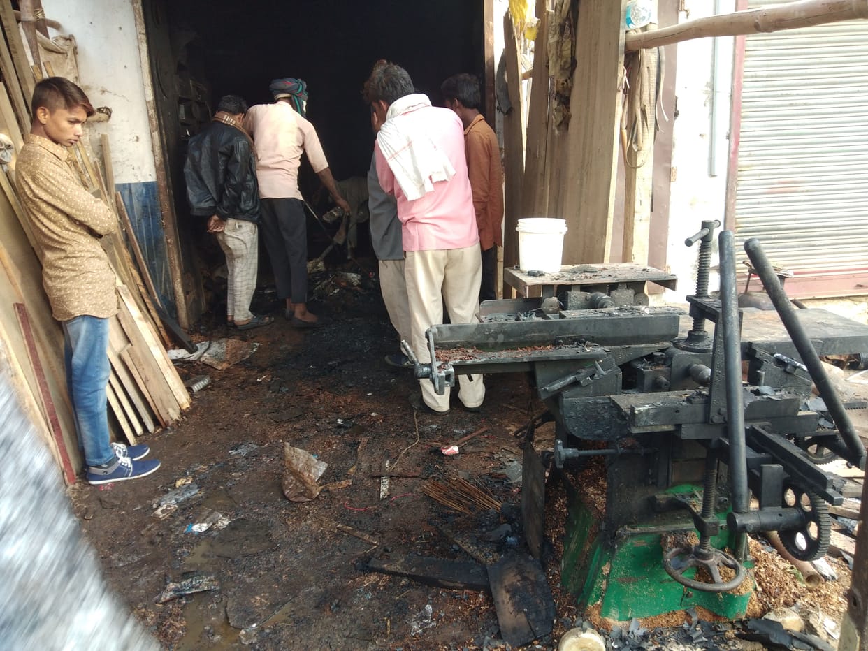 fire in furniture shop