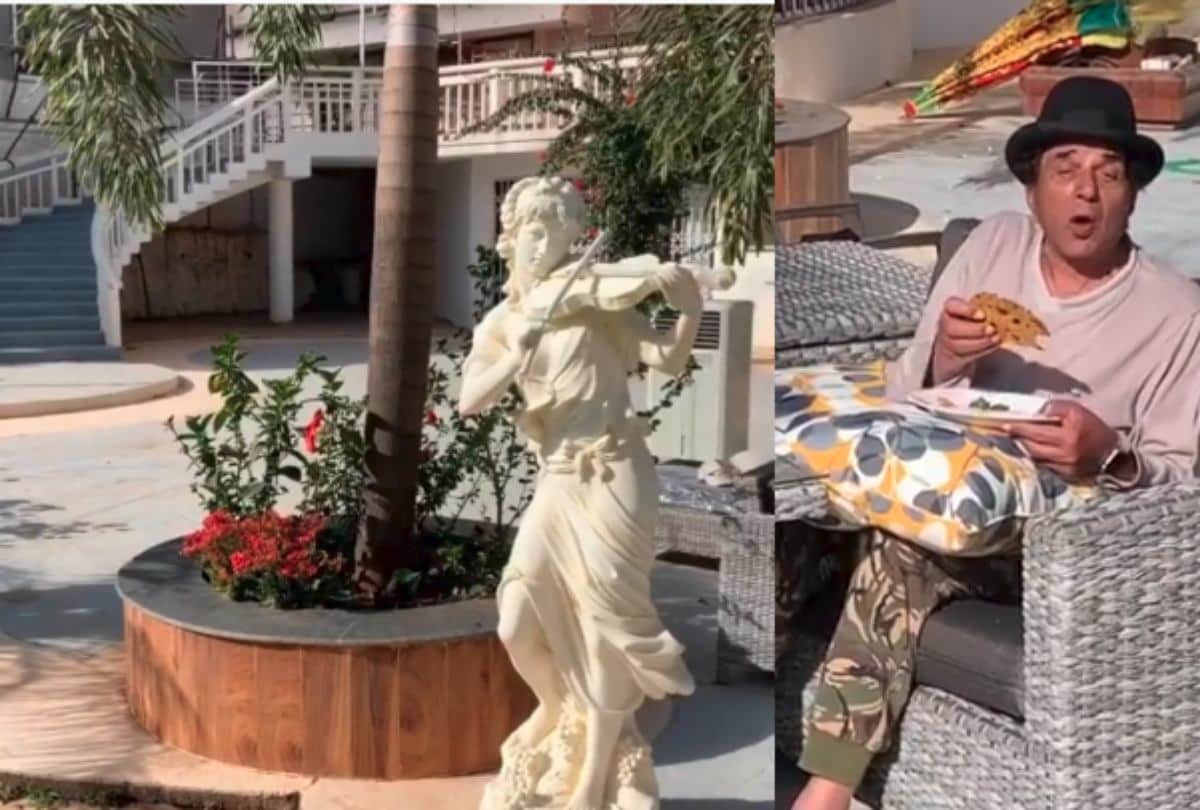 dharmendra share his farm house bungalow video on social media