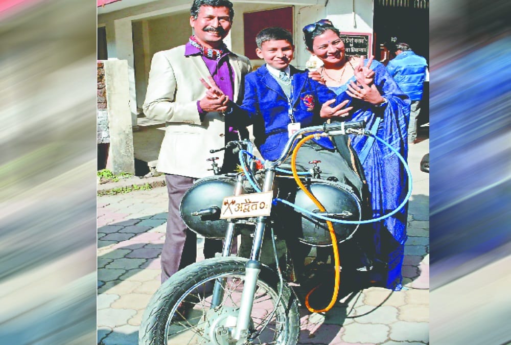 11 year old boy Make Bike run with Air instead Petrol in dehradun
