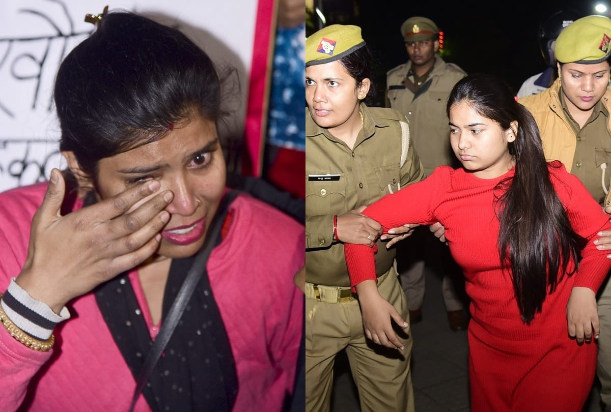Police misbehaves with the women protesting against Hyderabad gang rape.