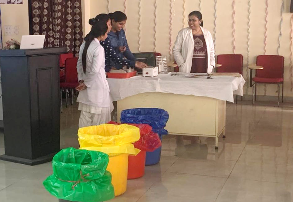 Trained to dispose of medical waste